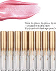 10 pcs Empty Lip Gloss Tubes, Transparent and Glod Plastic Lip Gloss Tube Containers DIY Lipstick Balm Travel Makeup Transparent Bottle With Matte Gold Cap Lip Gloss Bottles
