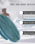 INNERNEED Food-Grade Soft Silicone Body Scrubber Shower Brush Handheld Cleansing Skin Brush, Gentle Exfoliating and Lather Well (Dark Green)