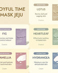 MIZON Joyful Time Jeju Face Mask (Lotus) Koren Full Face mask Non-sticky Boosts Hydration with Jeju Yellow Complex(10 PCS)