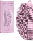 MainBasics Silicone Body Scrubber – Dual-Sided Shower Scrubber with Massage Nodes, Silicone Loofah Alternative for Deep Clean (Pink, Massage)