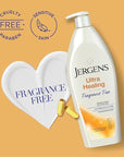 Jergens Hand and Body Lotion, Ultra Healing Dry Skin Moisturizer, Fragrance Free Lotion, Sensitive Skin Lotion, 21 Oz (Pack of 2)