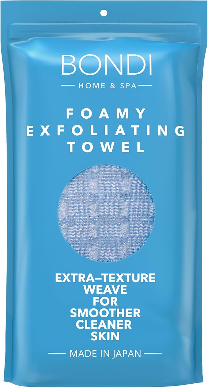 BONDI Exfoliating Washcloth for Smooth Skin - Extra Long - Perfect for Back Scrubbing - Made in Japan
