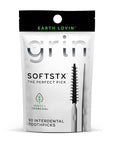 Grin Charcoal Infused Softstx, Gentle Dental Picks, 90 Count, Soft Flexible Bristles, Textured Plaque Removing Toothpick, Minty Flavor, for Between Teeth, Refillable Hygienic Case