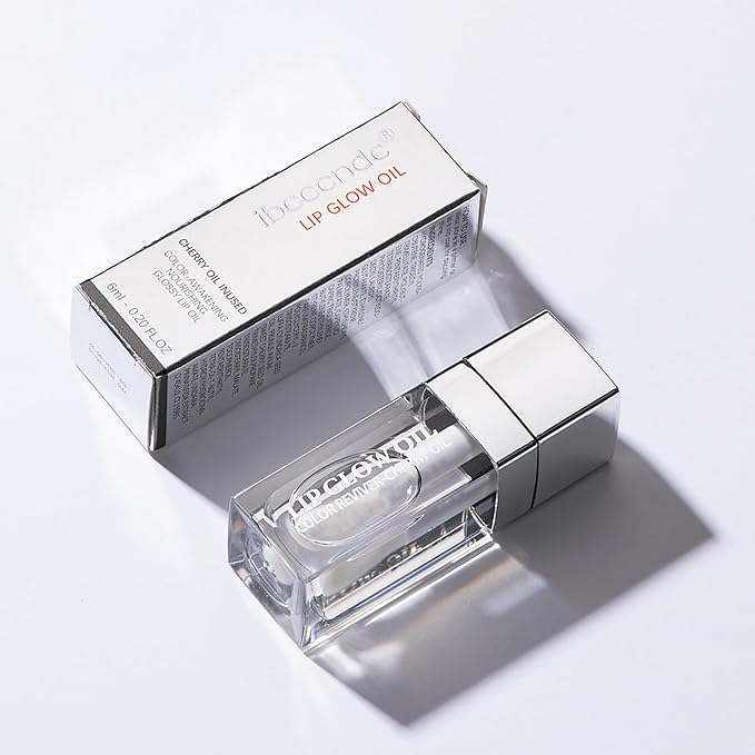 Hydrating Lip Glow Oil, Moisturizing Lip Gloss, Plumping Lip Oil, Non-Sticky Long Lasting Lip Gloss, Transparent Lip Oil Tinted, Reduce lip lines (Transparent(#000))