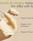 Organic Lip Balm - 4 Pack Beeswax Vanilla Natural Chapstick