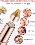 Gurelax Women's Electric Eyebrow Trimmer with Replacement Blades, Precision LED Light, Safe and Instant Painless Hair Remover
