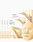 ANUA Rice 70 Glow Collagen Mask, Overnight Face Mask for Glass Skin, Ceramide, Collagen Facial Mask, Skin Moisture Barrier, Tightening Care, Natural Color, Korean Skin Care (38g, 4ea)
