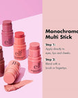 e.l.f. Monochromatic Multi Stick, Luxuriously Creamy & Blendable Color, For Eyes, Lips & Cheeks, Glistening Peach, 0.17 Oz (5g)