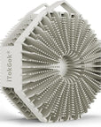 iTokGoK® Premium Silver-Infused 2-in-1 Silicone Body Scrubber, Double-Sided Design Body Brush Body Scrubber Exfoliating Body Brushes for Sensitive Skin for Showering, Silicone Loofah - Stone
