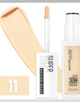 Maybelline Super Stay Liquid Concealer Makeup, Full Coverage Concealer, Up to 30 Hour Wear, Transfer Resistant, Natural Matte Finish, Oil-free, Available in 16 Shades, 11, 1 Count