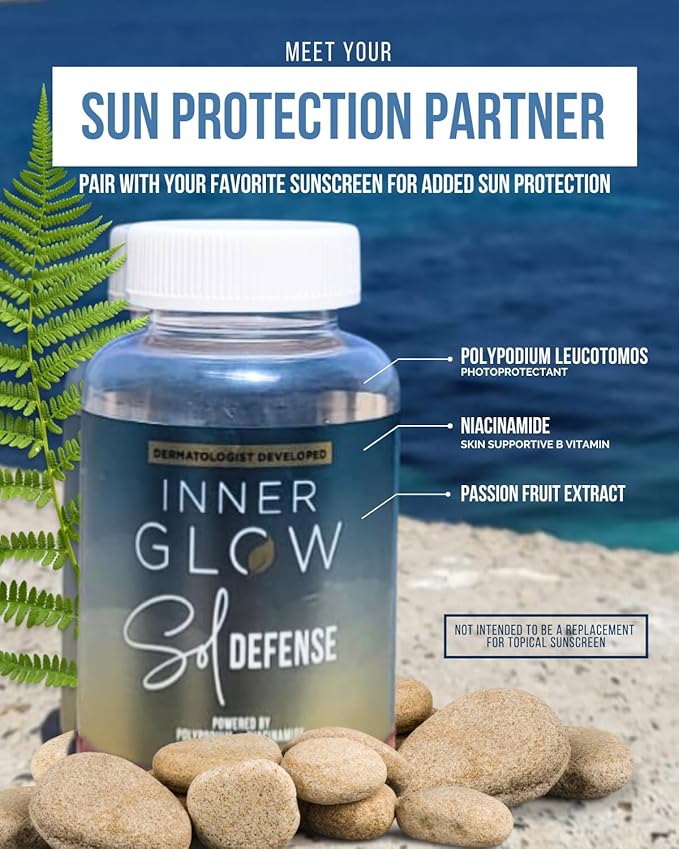 Sol Defense Gummies – Dermatologist & Plastic Surgeon-Formulated Skin Resilience Vitamin Supplement with Polypodium Leucotomos & Niacinamide, Passion Fruit Flavor, 60 Sugar-Free Gummies