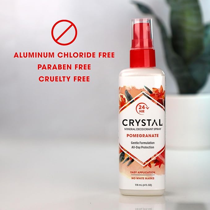 Crystal Mineral Deodorant Spray, Pomegranate, 4.0 oz, Pack of 2