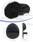 Manmihealth Silicone Handheld Manual Facial Cleansing Brush & Silicone Body Scrubber Shower Brush with Non-Slip Hand Strap Set 2 PCS, Deep Cleansing Face Body Scrubber with a Free Hook (Black*2)