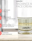 PURA D'OR 1.7 Oz Radiant Glow AM Face Cream - Methylene Blue, Polyphenols, Flavonoids, Apple Stem Cell Extract - Aloe Vera Base Anti-Aging Morning Moisturizer - Daily Facial Treatment For Women & Men