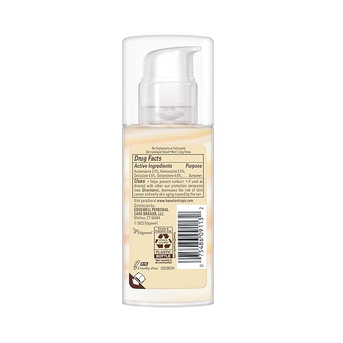 Hawaiian Tropic Weightless Hydration Clear Spray Sunscreen SPF 15 Twin Pack 6oz Each + Face Sunscreen Lotion SPF 30 Travel Size 1.7oz
