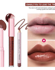 3PCS Lip Liner and Lipstick Combo Set - Matte Lip Liner Pencil, Velvet Matte Lipstick & Hydrating Collagen Lip Gloss - Long-Lasting, Smudge-Proof, High Pigment Nude Brown Lip Makeup Kit (Set 3, 3)