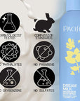 Pacifica Dream Milk Magnesium Spray for Sleep & Relaxation - Natural Magnesium Body Mist Infused with Lavender, Chamomile & Essential Oils, Vegan & Cruelty-Free, Clean Beauty, 4 fl oz