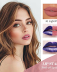 Peel-Off Lip Tint - Tattoo Lip Stain Kit, Long-Lasting Matte Finish, Moisturizing Peel-Off Lip Mask, Waterproof & Smudge-Proof, 24H Color Hold (#1 Light Pink, 1)