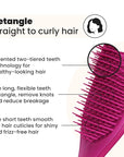 Tangle Teezer Ultimate Detangler Hairbrush, Eliminates Knots & Reduces Breakage, Mini Hair Brush for Travel, Small Hands & All Hair Types, Electric Raspberry