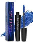 Maydear Blue Waterproof Mascara for Eyelashes - Long Lasting Smudgeproof Color for Women, Fast Dry Lengthening Eye Makeup for Party and Stage Use
