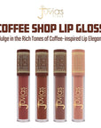 Juvia's Place Coffee Shop Lip Gloss - Dulce Latte - Hydrating Butter Lip Gloss for Women, Long-Lasting Shine, Moisturizing Glass-like Finish, Plumping Non-sticky Lip Gloss, Suitable for every vibe