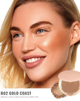 Oulac Shimmer Bronzer Powder Face Makeup with Mirror Cruelty-Free B02