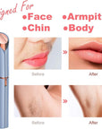 Facial Hair Remover, Removal Shaver for Women, Rosarden USB Rechargeable IPX6 Waterproof Eyebrow Face Razor Trimmer for Lips, Body, Arms, Mustaches, Fuzz and Chin (Blue)