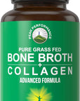 Bone Broth Collagen Capsules. 180 Pills of Grass Fed Bone Broth Collagen Protein Peptides. Contains All 3 Collagen Types 1, 2, and 3. Pure Pasture Raised Paleo Friendly Tablets for Women and Men