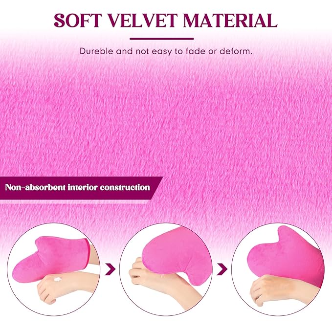 SATINIOR 4 Packs Self Tanning Mitt Applicators Double Sided Sunless Tanning Mittens Reusable Applicator Mittens Tanner Gloves with Thumb(Rose)
