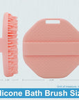 Silicone Body Scrubber, Exfoliating Shower Scrubber, Non-Slip Handle for Easy Cleaning, Travel Friendly (Pink)