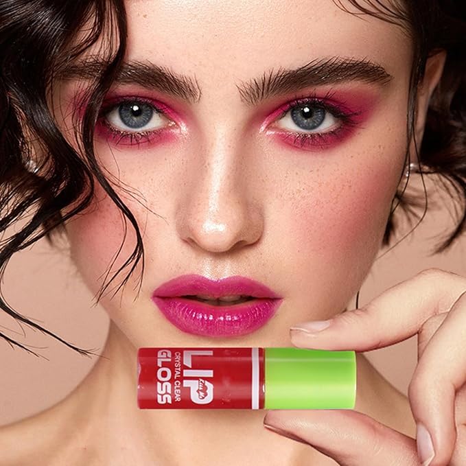 6PCS Fat Oil Lip Gloss Mini,Small Brush Head Hydrating Transparent Lip Glow Oil for Women Moisturizing Tinted Lip Plumper Gloss Longlasting Non-sticky