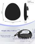 Manmihealth Silicone Hair Scalp Massager & Soft Bath Glove Set 2 PCS, Extra-large Shampoo Scalp Brush with Body & Face Scrubber for All Hair Skin Types with a Free Silicone Strap&Hook Style 2(Black*2)