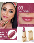 Oulac Metallic Lipstick Set- Dark Lipcolor with Moisturizing Formula, Vegan Beauty, Full-Coverage Lip Color, Christmas Gifts for Women, 4.3g X 3PCS