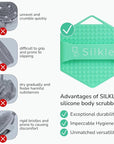Silicone Body Scrubber - Exfoliating Bath Brush and Skin Cleanser - Shower Sponge for Gentle Body Scrub and Wash - Silicone Scrubbing Care Tool for a Refreshed and Renewed You - Green