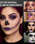 Purple Eyeshadow Palette with Mirror Lilac Violet Plum Tones Matte Shimmer Glitter 6 Colors Mini Eye Shadow Pallet Travel Size Highly Pigmented for Fairy Witch Goth Halloween Costume Makeup