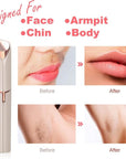 Facial Hair Removal for Women, Mini Hair Remover, Electric Razor Shaver Portable Bikini Epilator for Lips, Chin, Armpit, Peach Fuzz, Fingers, Neck, Cheek and USB Rechargeable (Gold)
