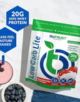 BioTrust Low Carb Lite, 20 Grams of Grass-Fed Whey Protein Isolate, 100 Calories, ProHydrolase Digestive Enzymes, Non-GMO, Free from Soy and Gluten, rBGH-Free (14 Servings) (Strawberries and Cream)