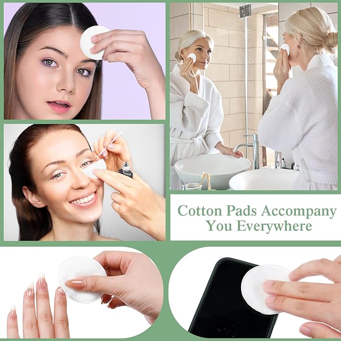 Maxcheck 600 Pcs Cotton Rounds Bulk Exfoliating Rounds for Face Makeup Remover Cotton Facial Pads for Face Makeup Removal Toner Pads