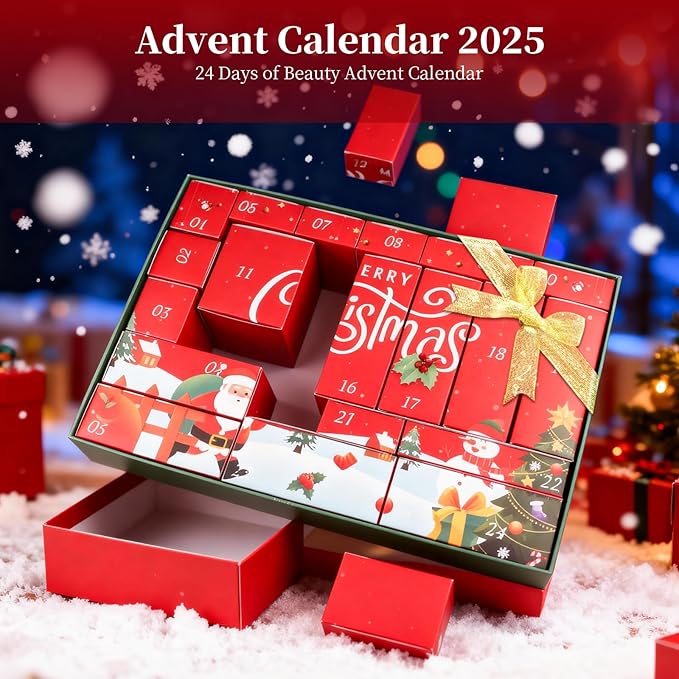 Advent Calendar 2025-24 Days of Luxury Bath & Body Gifts Set, Christmas Countdown Calendar Holiday Gifts, Skincare Beauty Gift Baskets