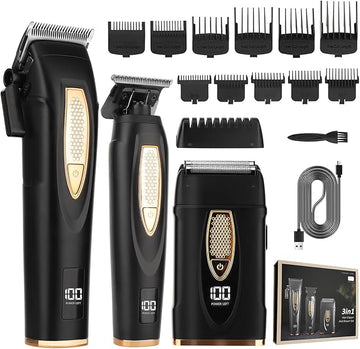 GSKY Mens Hair Clipper, Hair Cutting Kit, Beard Trimmer for Men, Foil Shavers, Hair Trimmer Barber Clippers Set, Mens Clippers and Grooming Set, Barber Trimmers Professional, Beard Shaver for Men