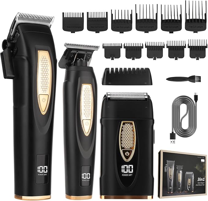 GSKY Mens Hair Clipper, Hair Cutting Kit, Beard Trimmer for Men, Foil Shavers, Hair Trimmer Barber Clippers Set, Mens Clippers and Grooming Set, Barber Trimmers Professional, Beard Shaver for Men