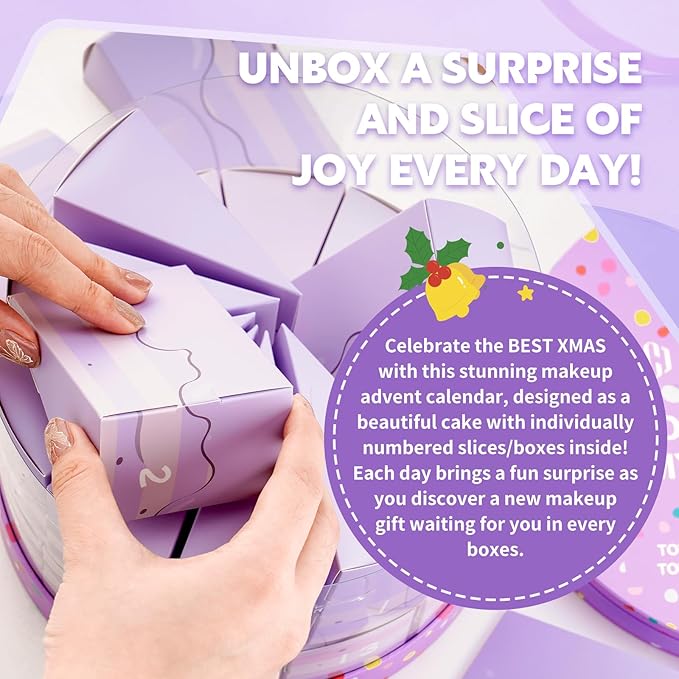 Color Nymph Makeup Advent Calendar 2025, 24 Days Advent Calendar Mystery Box for Christmas, Makeup Gift Sets - Xmas Beauty Countdown Calendar Cosmetics Kit for Women Girls Teens Daughters #Purple