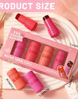 4 Pcs Jelly Blush Stick,Sheer Lip & Cheek Makeup Blush