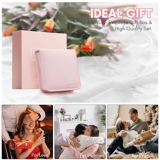 FAMILIFE Manicure Set, Professional Nail Kit Stainless Steel Nail Clipper Set, 13PCS Beauty Tools Manicure Kit Pedicure Tools, with Portable Pink Leather Travel Case for Her