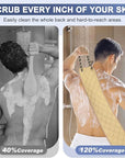 Exfoliating Back Scrubber with Handles, 39 Inch Double-Sided Back Exfoliator Body Scrub Towel, Exfoliating Washcloth Bath Tool for Use in Shower, Back Washer to Deep Clean Your Skin for Men & Women