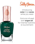 Sally Hansen Color Therapy, Serene Green, Argan Oil, Long Lasting, Nail Treatment, Semi Opaque, Shiny Green Nail Polish