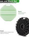 2-Pack Silicone Body Scrubber Shower Brushes,Exfoliating Body Scrubber for All Skin Type, Eco Friendly Shower Scrubber for Body, Silicone Body Brush for Showering (Black & Green)