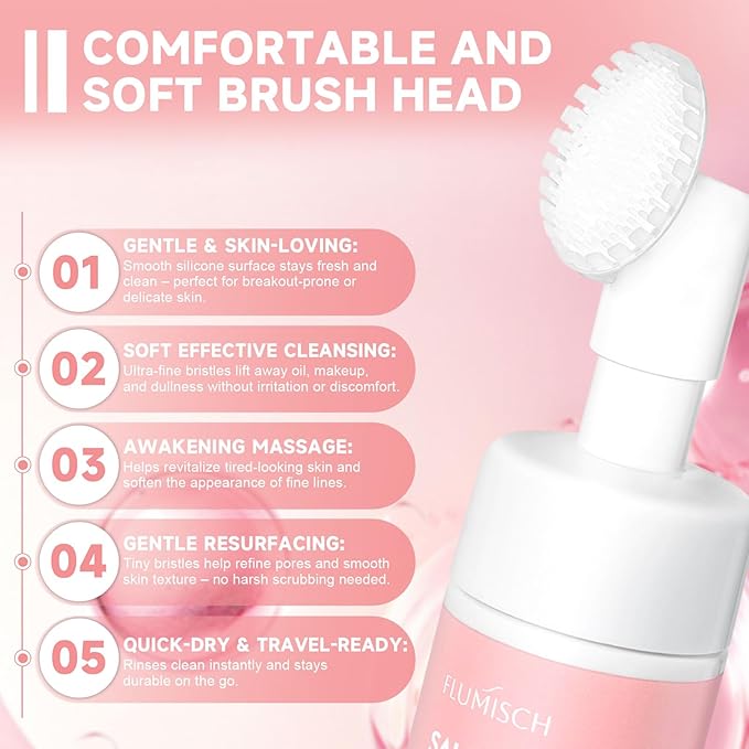 Salmon DNA PDRN Facial Cleanser | Low pH Hydrating Daily Foaming Face Wash with Soft Massage Heads | PDRN, Collagen & LHA | Gentle Pore Care & Radiant, Balanced-Looking Skin | 4.23 oz