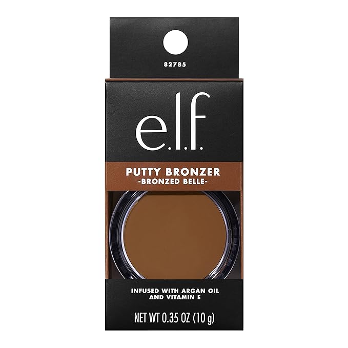 e.l.f. Putty Bronzer, Creamy & Highly Pigmented Formula, Creates a Long-Lasting Bronzed Belle Glow, Infused with Argan Oil & Vitamin E, 0.35 Oz