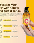 Double Size (2OZ) Super Vitamin C Serum for Face w/Niacinamide Serum, 5% Vitamin C Face Serum w/Hyaluronic Acid, Resveratrol, Anti-Aging Brightening Super C Serum, Facial Serum Vitamina C, E